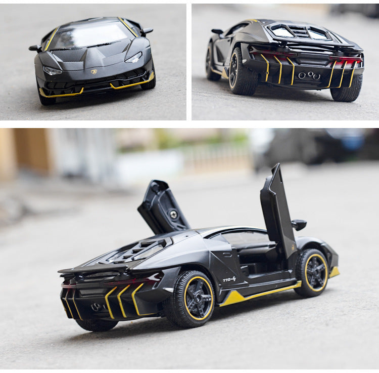 1/32 Cars Toys Auto To Scale Lambor LP770 Diecast Model Cars Alloy Autos Toys Gift for Boys Pull Back Light Music Kids Car