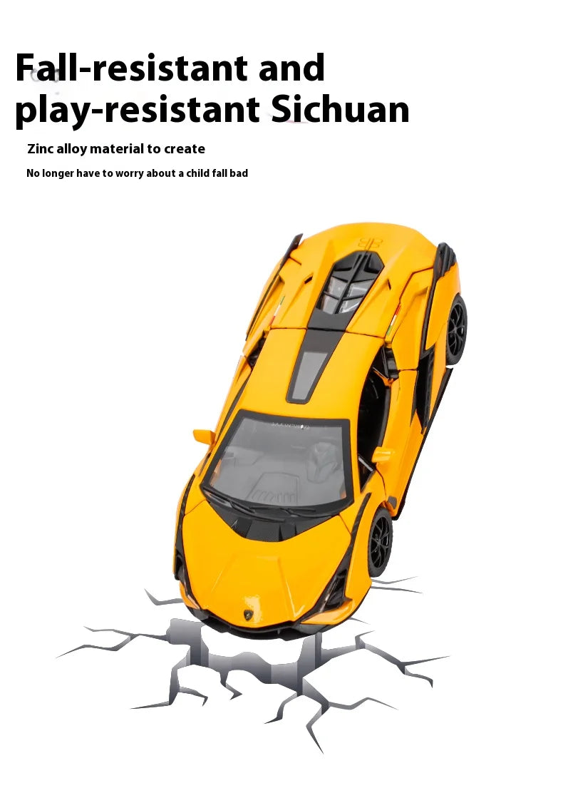 1:32 Lamborghini Alloy Model - Sound & Light, Pull-Back Action, Gift for Kids & Car Fans