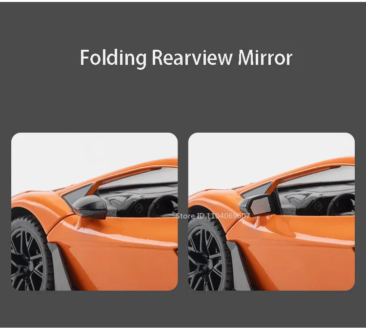 1:24 REVUELTO Alloy Diecast Model Car Toys Sports Cars 4 Doors Opened Pull Back Sound Light Racing Vehicle Festival Gift for Boy