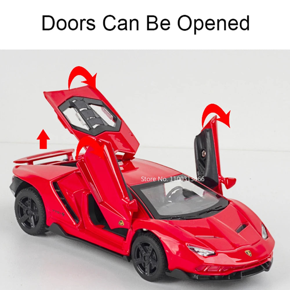1:32 Lambor LP770-4 LP780-4 Alloy Toy Cars Models Doors Opened Miniature Sports Car Wheel Pull Back Vehicle Kids Collection Fun