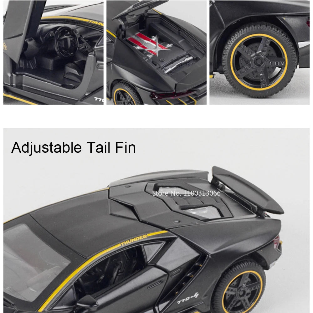 1:32 Lambor LP770-4 LP780-4 Alloy Toy Cars Models Doors Opened Miniature Sports Car Wheel Pull Back Vehicle Kids Collection Fun