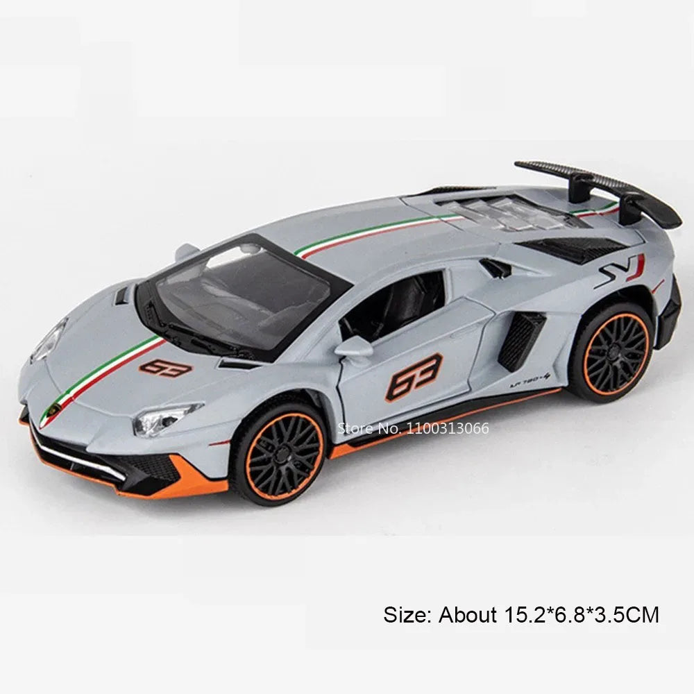 1:32 Lambor LP770-4 LP780-4 Alloy Toy Cars Models Doors Opened Miniature Sports Car Wheel Pull Back Vehicle Kids Collection Fun