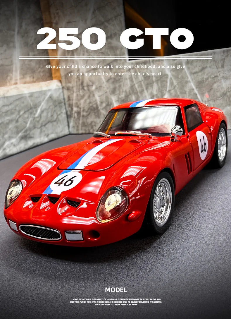 1:32 250 GTO Supercar Alloy Model Car Toy Diecasts Metal Casting Sound and Light Car Toys For Children Vehicle