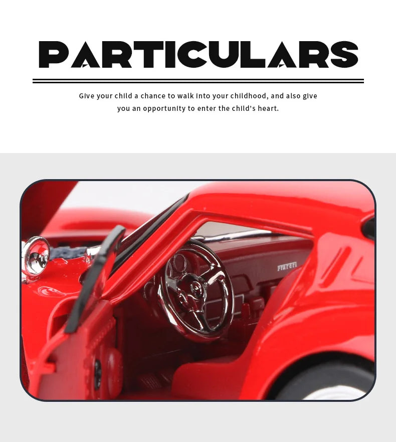 1:32 250 GTO Supercar Alloy Model Car Toy Diecasts Metal Casting Sound and Light Car Toys For Children Vehicle