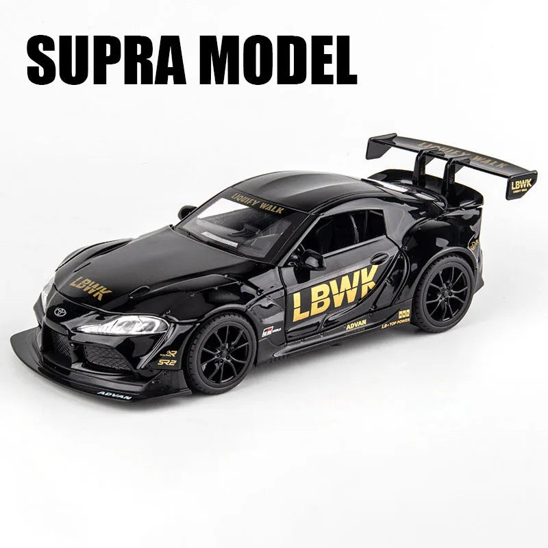 1:22 Scale Supra Car Model Toy Alloy Diecast High Simulation Metal Sound Light Racing Cars Models Kids Boys Gifts Collection
