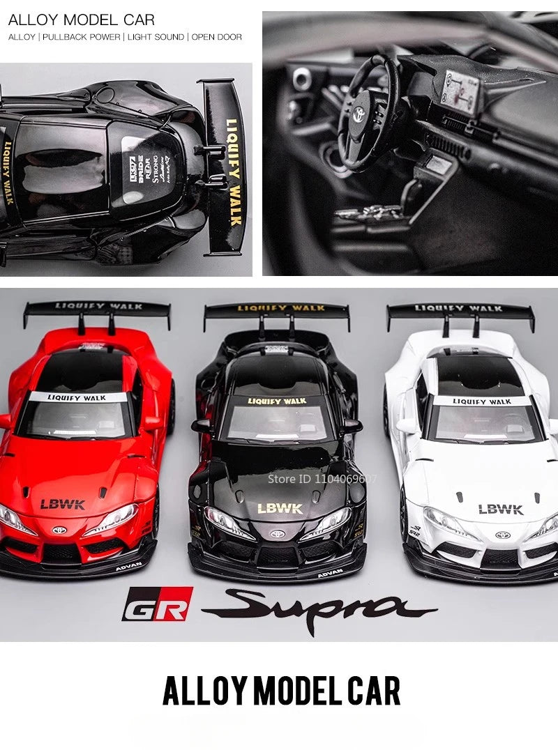 1:22 Scale Supra Car Model Toy Alloy Diecast High Simulation Metal Sound Light Racing Cars Models Kids Boys Gifts Collection