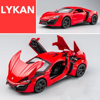 1: 32 Lykan sport Fast and Furious 7 Alloy Car Model Diecasts Toy With Sound and Light Vehicles Decoration Toys For Kids Gift