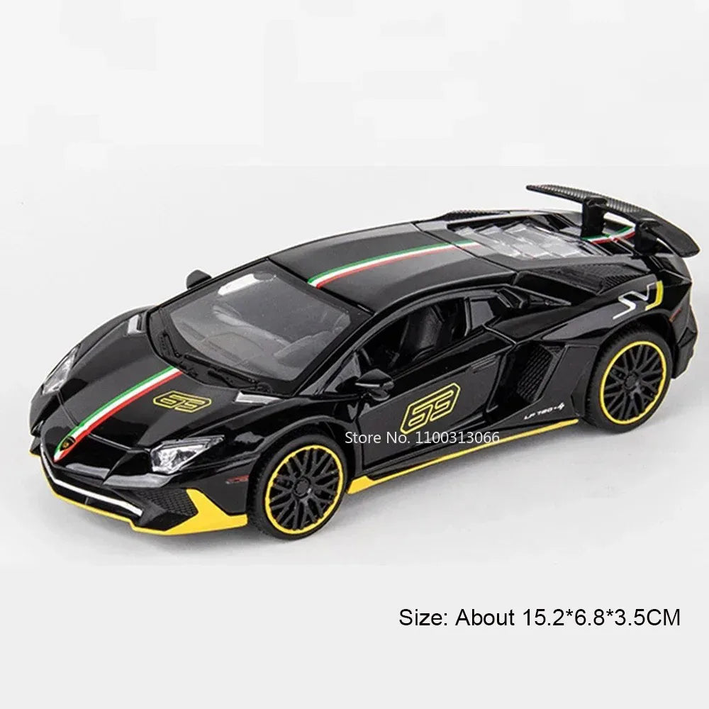 1:32 Lambor LP770-4 LP780-4 Alloy Toy Cars Models Doors Opened Miniature Sports Car Wheel Pull Back Vehicle Kids Collection Fun