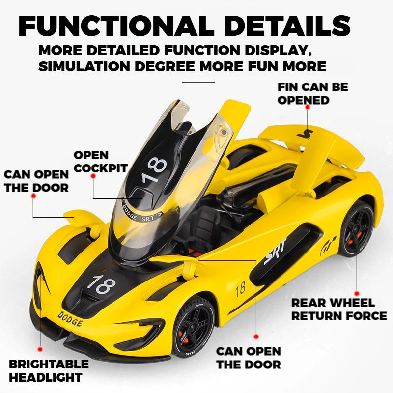 1:32 Dodge Tomahawk SRT V10 Concept Sports Car Alloy Metal Diecast Model Car Collections Hobby Decoration Ornament Birthday Gift