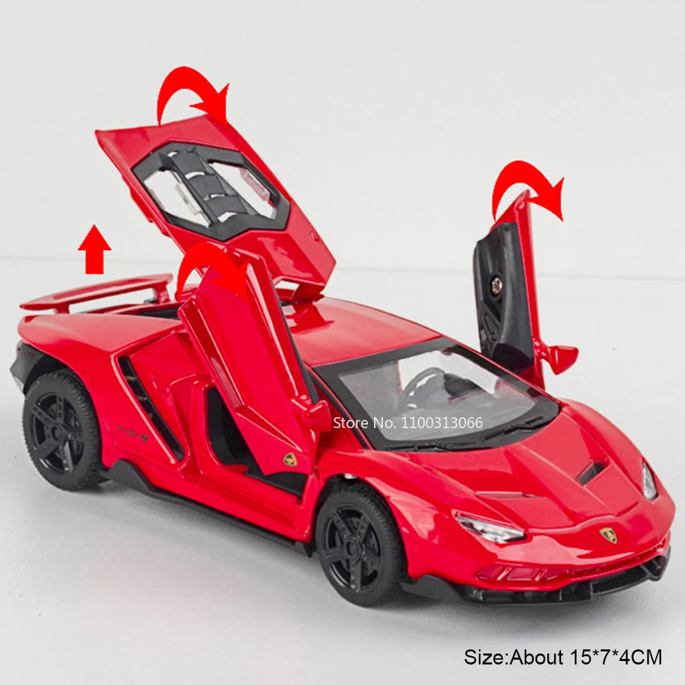 1:32 Lambor LP770-4 LP780-4 Alloy Toy Cars Models Doors Opened Miniature Sports Car Wheel Pull Back Vehicle Kids Collection Fun