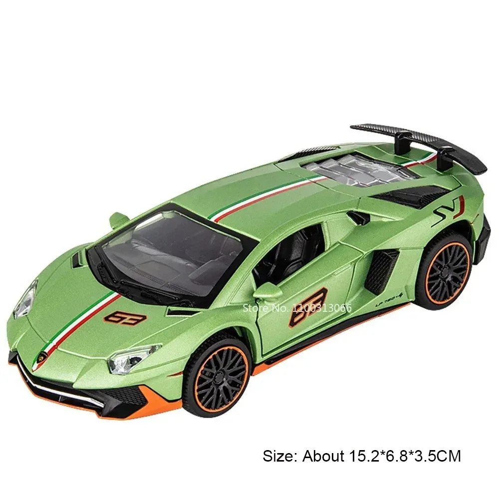 1:32 Lambor LP770-4 LP780-4 Alloy Toy Cars Models Doors Opened Miniature Sports Car Wheel Pull Back Vehicle Kids Collection Fun