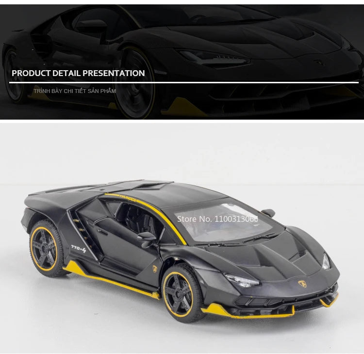 1:32 Lambor LP770-4 LP780-4 Alloy Toy Cars Models Doors Opened Miniature Sports Car Wheel Pull Back Vehicle Kids Collection Fun