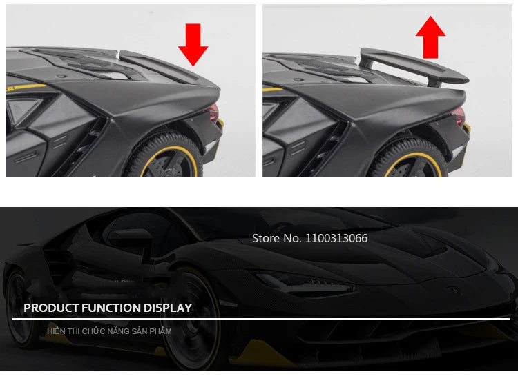 1:32 Lambor LP770-4 LP780-4 Alloy Toy Cars Models Doors Opened Miniature Sports Car Wheel Pull Back Vehicle Kids Collection Fun