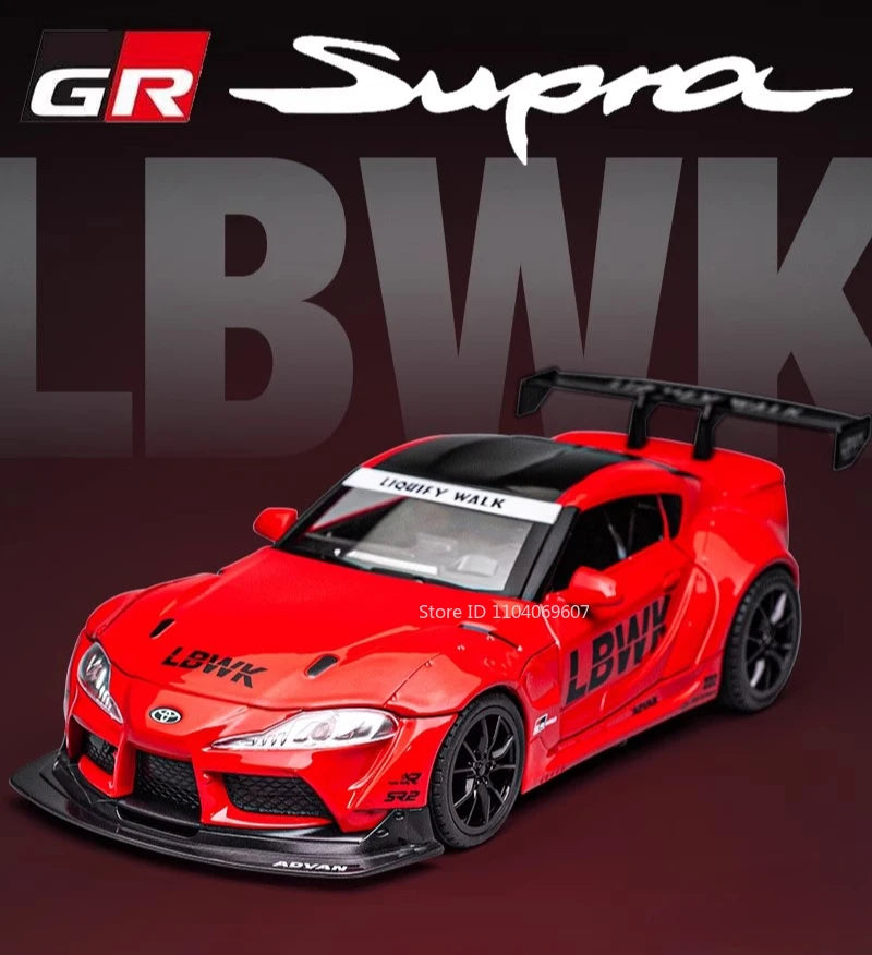1:22 Scale Supra Car Model Toy Alloy Diecast High Simulation Metal Sound Light Racing Cars Models Kids Boys Gifts Collection