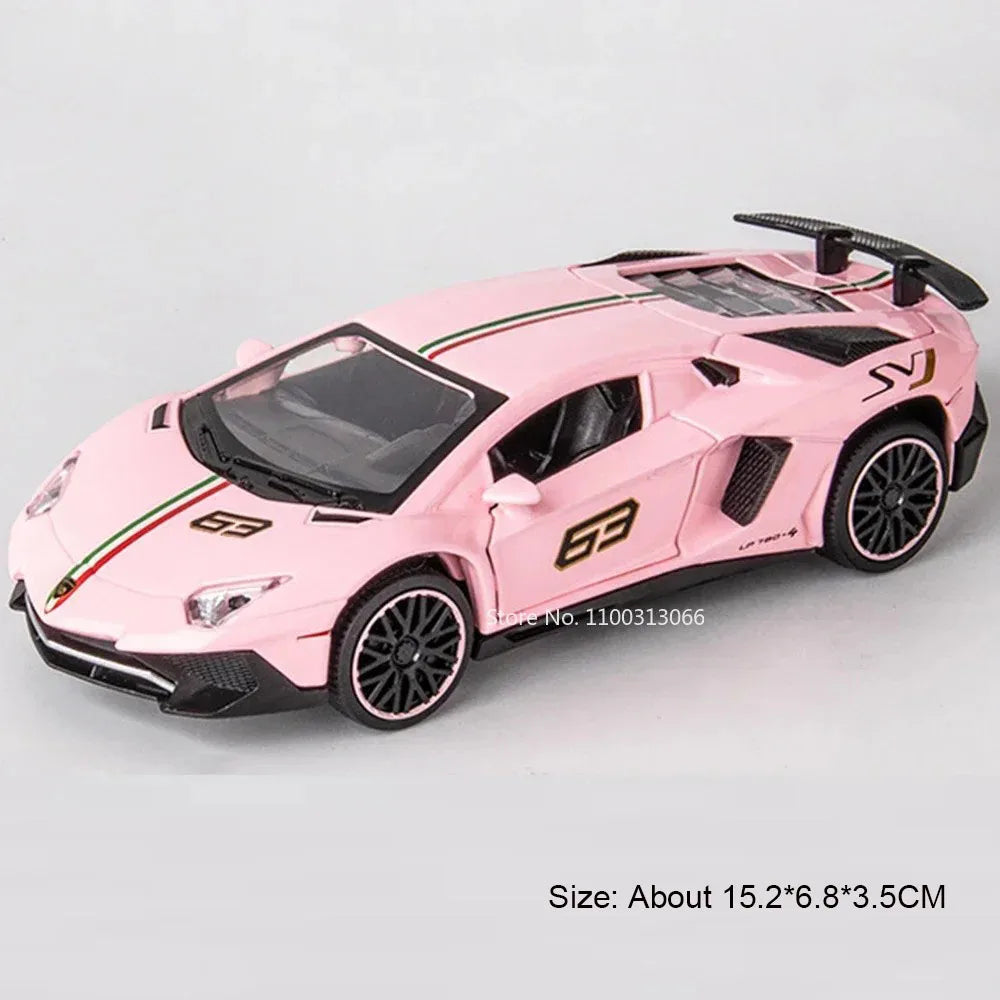 1:32 Lambor LP770-4 LP780-4 Alloy Toy Cars Models Doors Opened Miniature Sports Car Wheel Pull Back Vehicle Kids Collection Fun