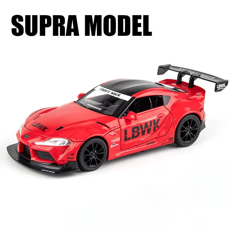 1:22 Scale Supra Car Model Toy Alloy Diecast High Simulation Metal Sound Light Racing Cars Models Kids Boys Gifts Collection