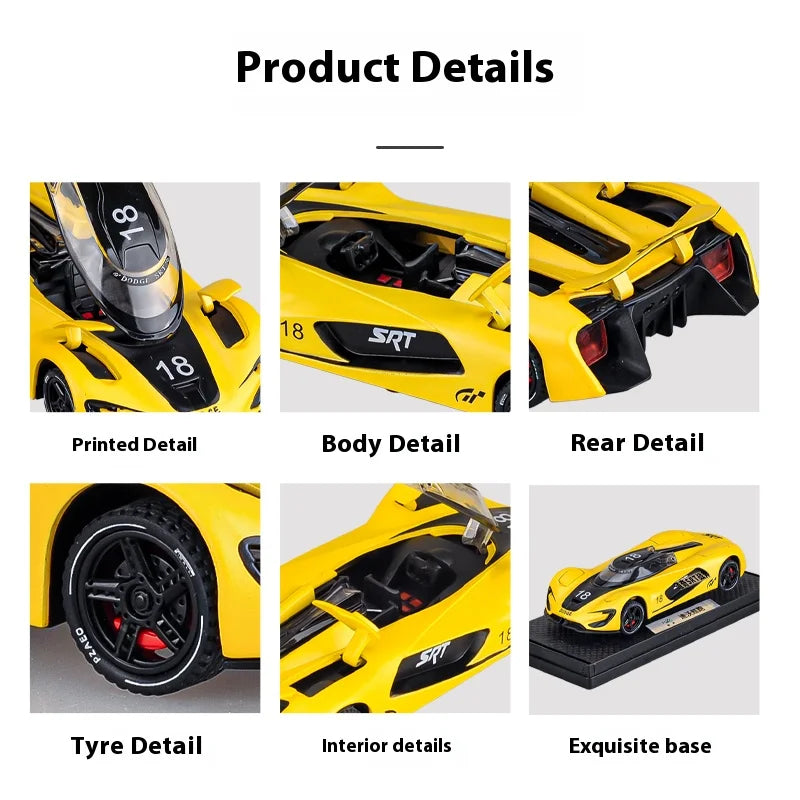 1:32 Dodge Tomahawk SRT V10 Concept Sports Car Alloy Metal Diecast Model Car Collections Hobby Decoration Ornament Birthday Gift