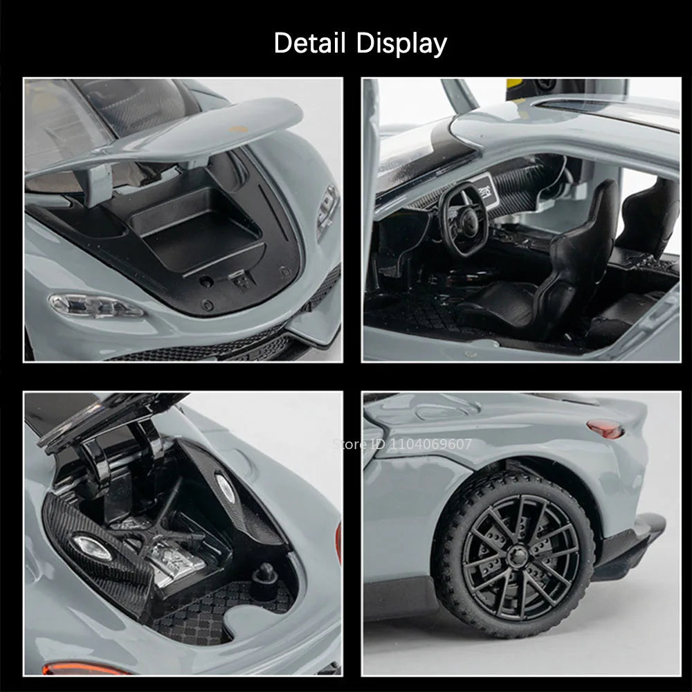 1:32 Scale KNSG Gemera Miniature Model Car Toys Alloy Diecast Sports Cars 4 Doors Opened Pull Back Ornament Vehicles Boys' Gifts
