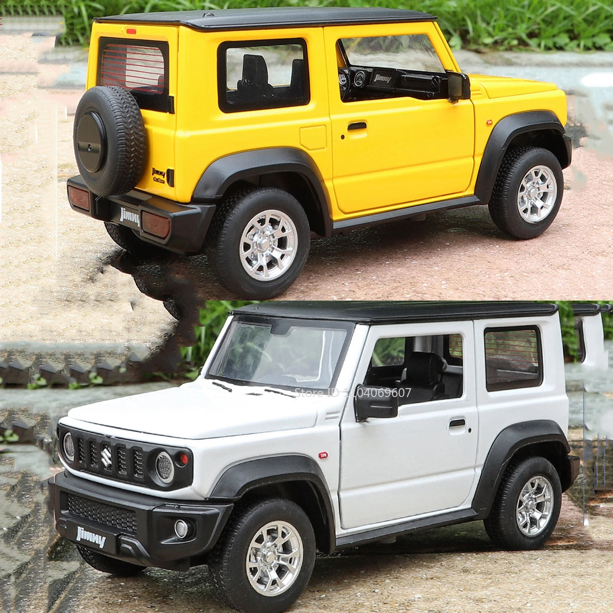 1:24 Suzuki Jimny Car Model Toys Alloy Diecast SUV 4 Doors Opened Pull Back Sound Light Shock Absorption Ornament Vehicles Gifts