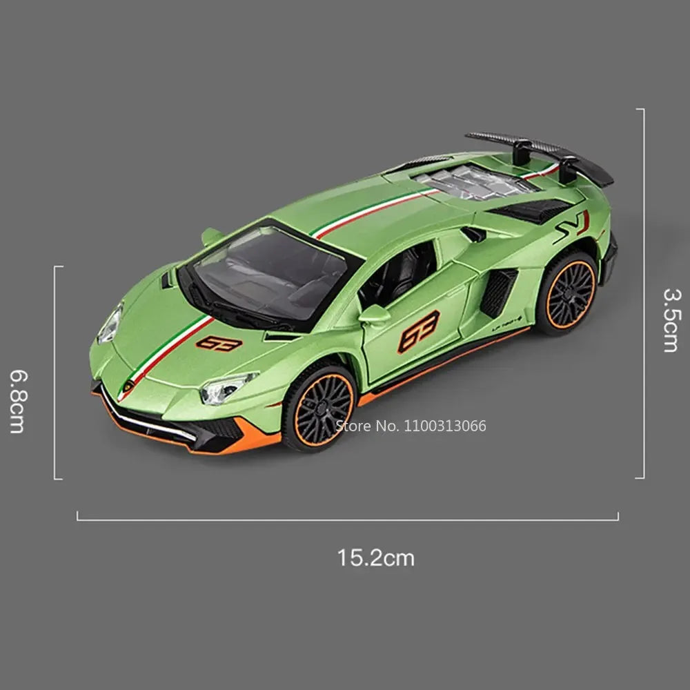 1:32 Lambor LP770-4 LP780-4 Alloy Toy Cars Models Doors Opened Miniature Sports Car Wheel Pull Back Vehicle Kids Collection Fun