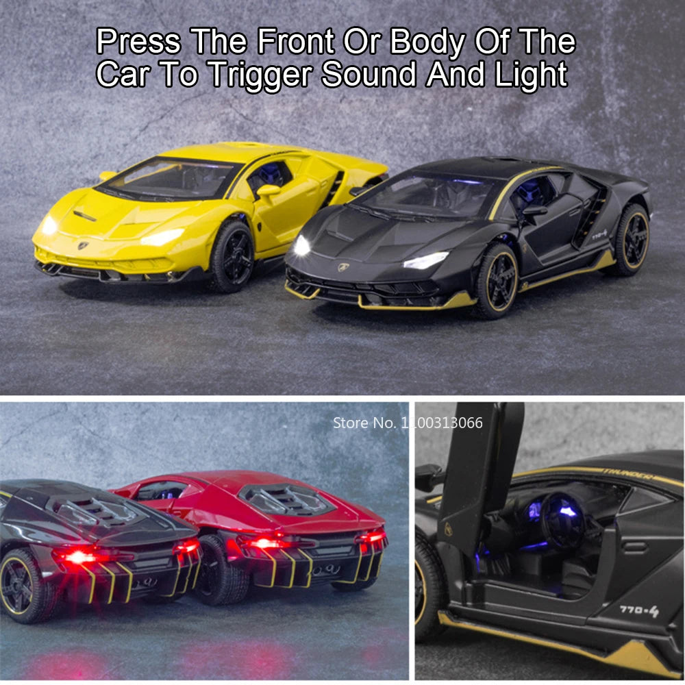 1:32 Lambor LP770-4 LP780-4 Alloy Toy Cars Models Doors Opened Miniature Sports Car Wheel Pull Back Vehicle Kids Collection Fun