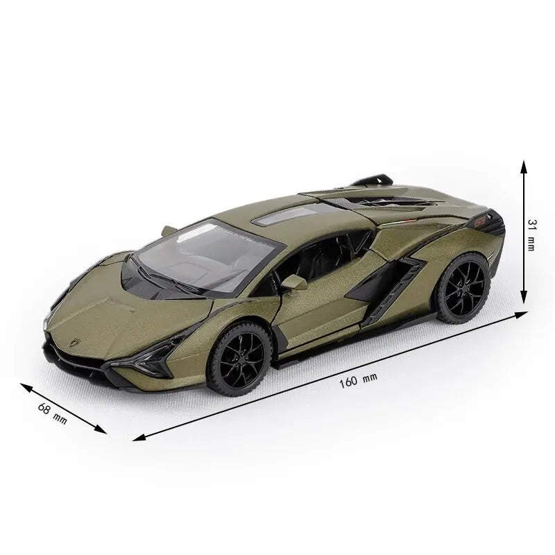 1:32 Lamborghini Alloy Model - Sound & Light, Pull-Back Action, Gift for Kids & Car Fans