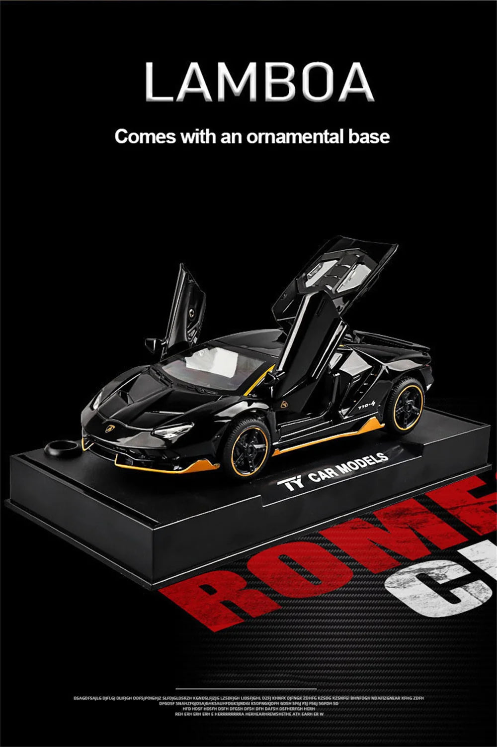 1/32 Cars Toys Auto To Scale Lambor LP770 Diecast Model Cars Alloy Autos Toys Gift for Boys Pull Back Light Music Kids Car