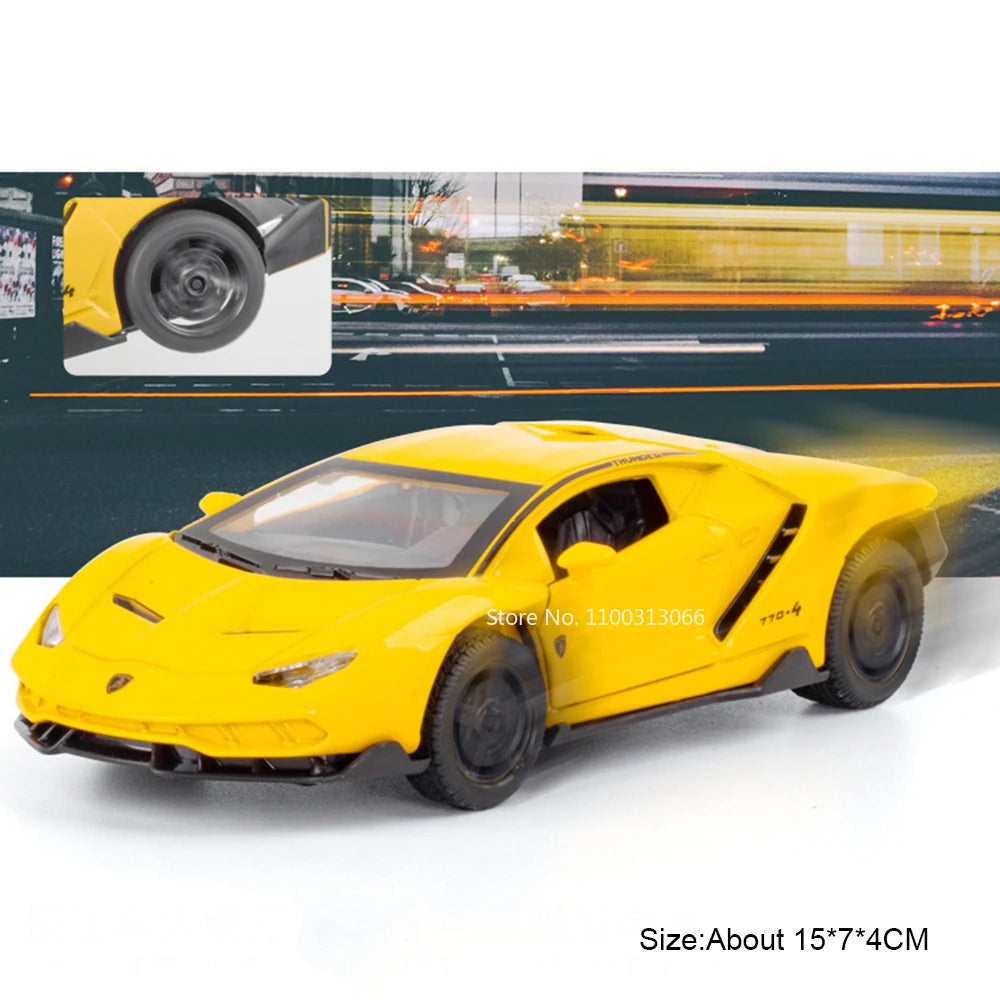 1:32 Lambor LP770-4 LP780-4 Alloy Toy Cars Models Doors Opened Miniature Sports Car Wheel Pull Back Vehicle Kids Collection Fun