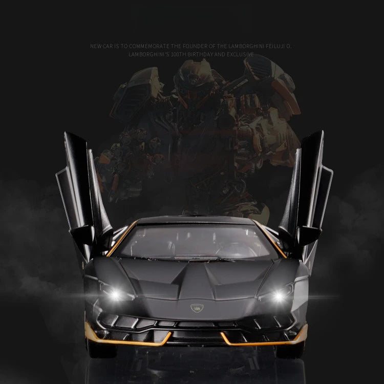 1/32 Cars Toys Auto To Scale Lambor LP770 Diecast Model Cars Alloy Autos Toys Gift for Boys Pull Back Light Music Kids Car