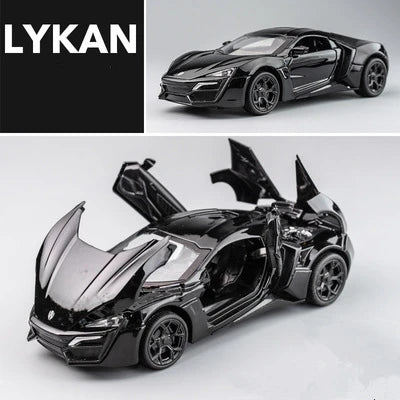 1: 32 Lykan sport Fast and Furious 7 Alloy Car Model Diecasts Toy With Sound and Light Vehicles Decoration Toys For Kids Gift