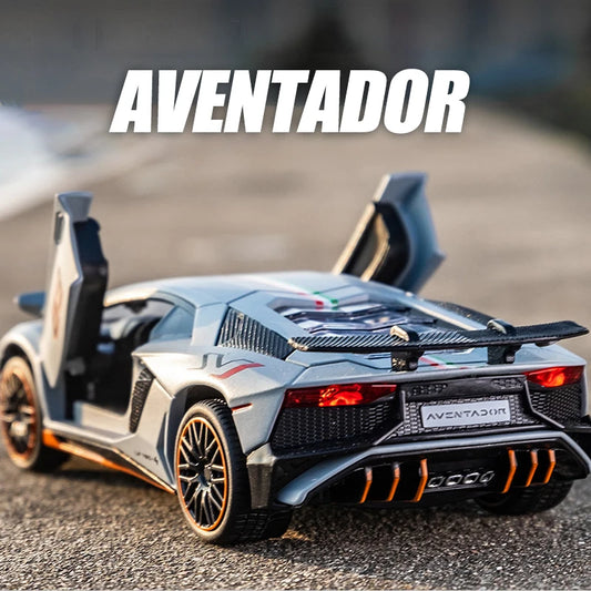 1:32 Lamborghini Aventador SVJ LP780-4 Super Sports Car Alloy Metal Diecast Model Car Sound & Light Collect Hobby Ornaments Gift
