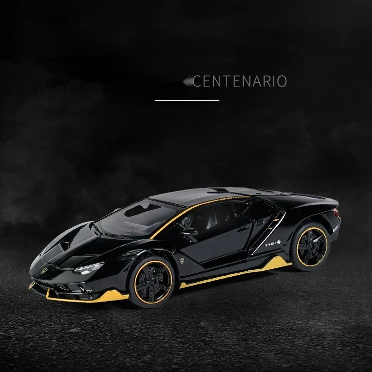 1/32 Cars Toys Auto To Scale Lambor LP770 Diecast Model Cars Alloy Autos Toys Gift for Boys Pull Back Light Music Kids Car