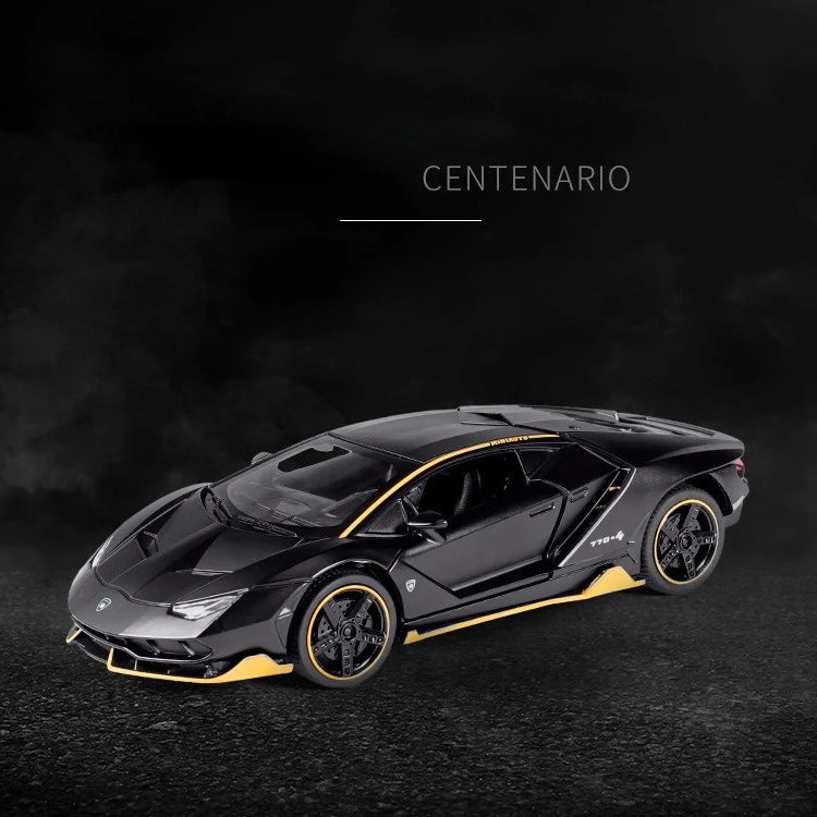 1/32 Cars Toys Auto To Scale Lambor LP770 Diecast Model Cars Alloy Autos Toys Gift for Boys Pull Back Light Music Kids Car