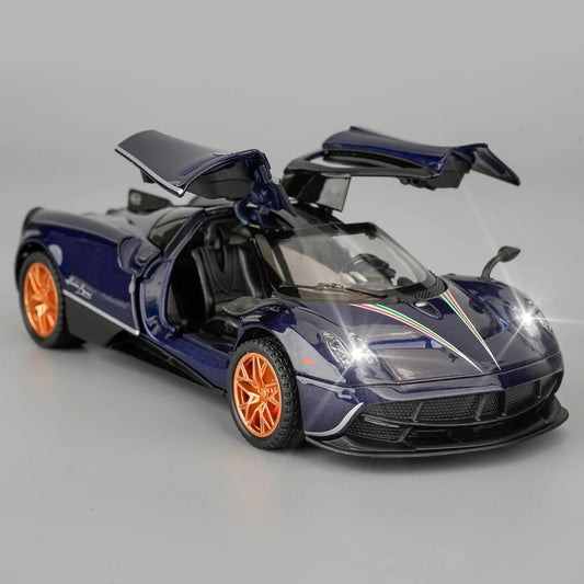 1: 32 Scale blue gull wing door supercar model alloy car ornament boy birthday party gift